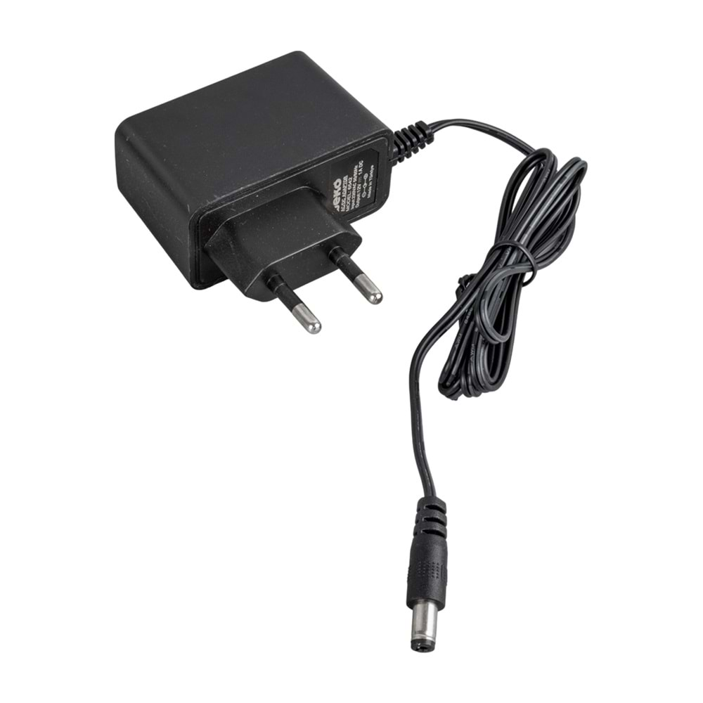 WEKO 12 VOLT - 1 AMPER 5.5*2.5 UÇLU PLASTİK KASA PRİZ TİP ADAPTÖR KUTUSUZ YERLİ ÜRETİM