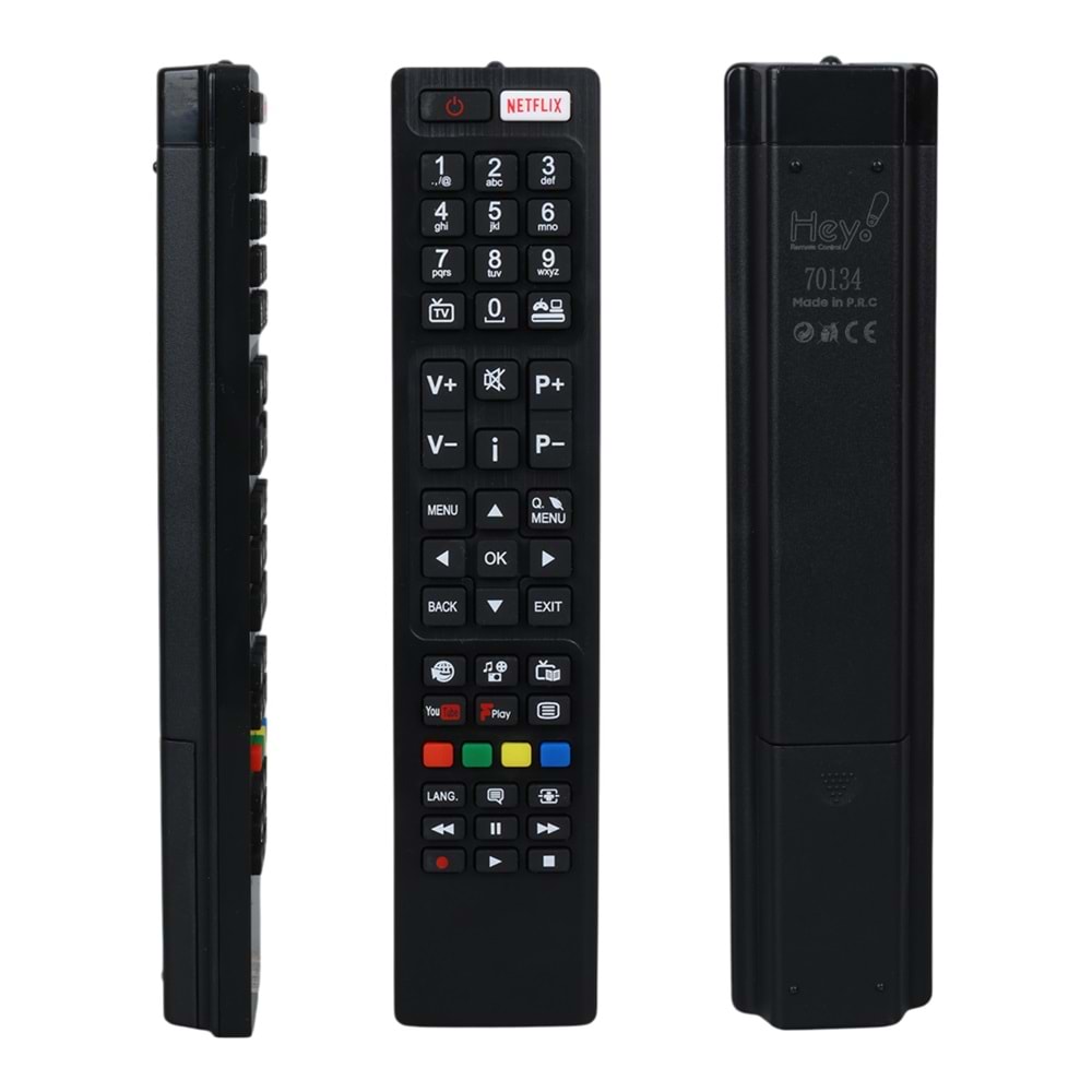 HEY KL KÜÇÜK KALIP VESTEL RC4848F RC5 30094759 NETFLIX-YOUTUBE-PLAY TUŞLU LCD LED TV KUMANDA (70134=17481)