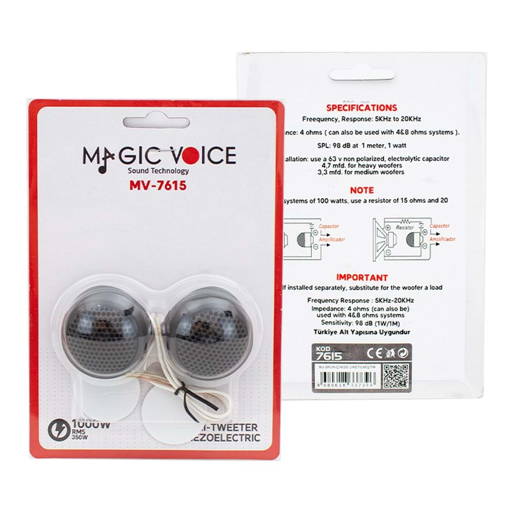 MAGICVOICE MV-7615 100 WATT 4 OHM OTO TWEETER