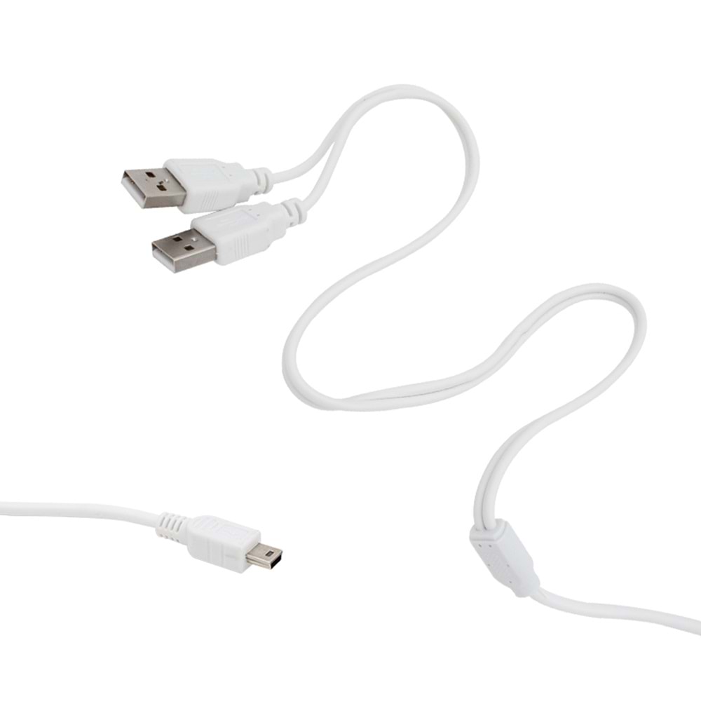 POWERMASTER USB 2 X ERKEK - MİNİ USB 5 PİN (2.0V) 1.5 METRE KABLO