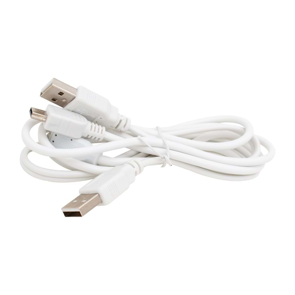 POWERMASTER USB 2 X ERKEK - MİNİ USB 5 PİN (2.0V) 1.5 METRE KABLO