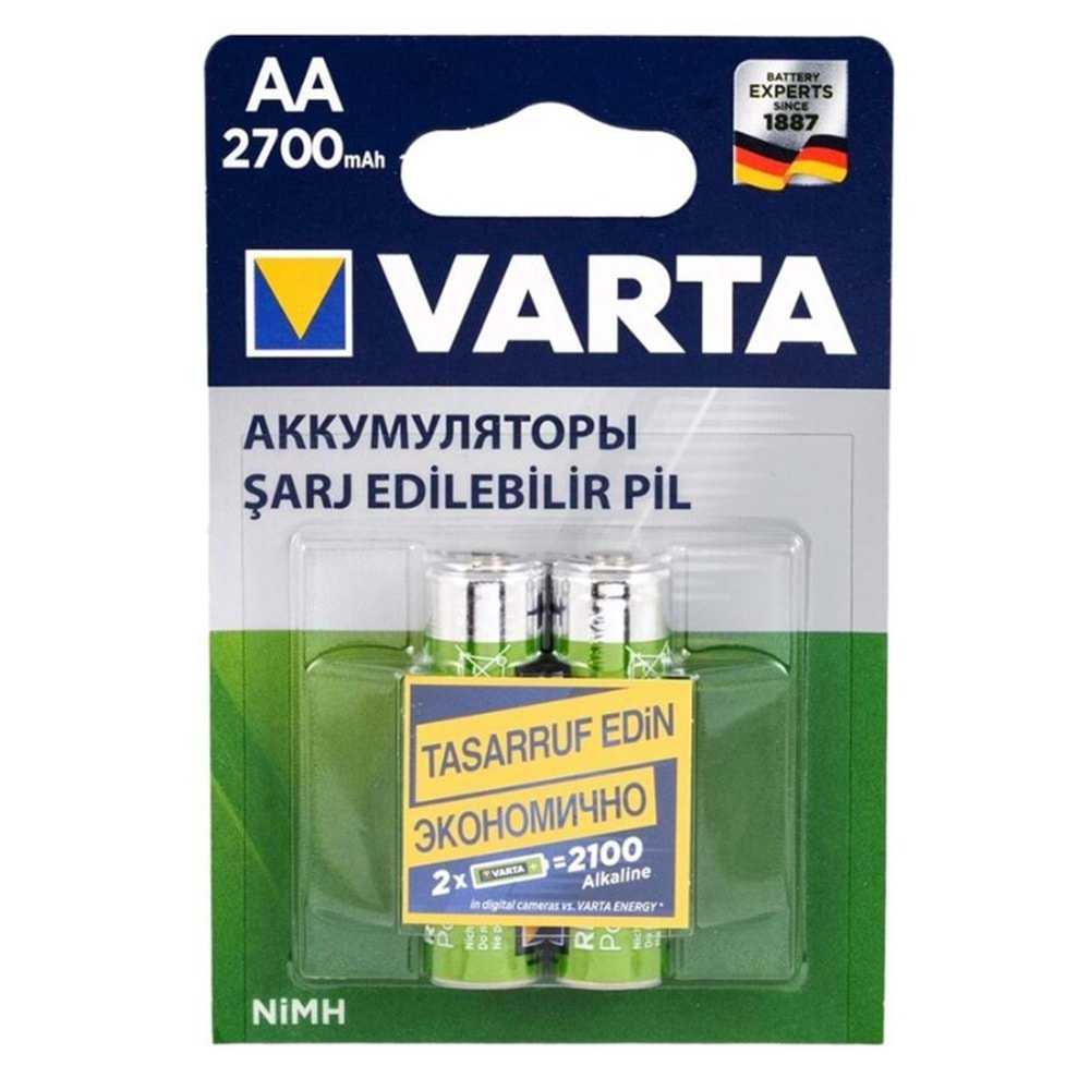 VARTA NI-MH 1.2V 2700 MAH HR6 AA ŞARJLI 2Lİ KALEM PİL