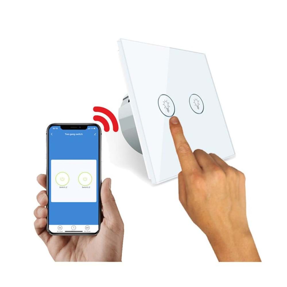 ALPSMART AKILLI Wi-Fi İKİLİ DUVAR ANAHTARI | AS-872EU