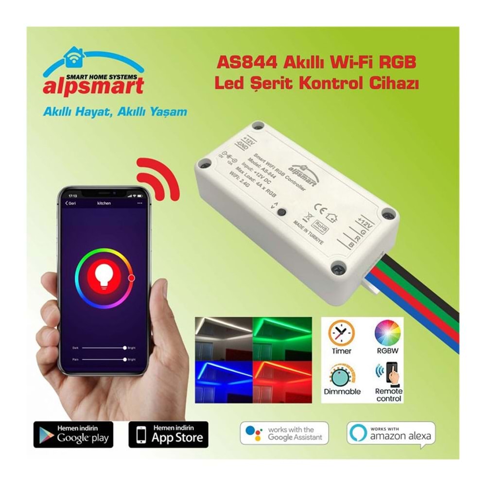 ALPSMART RGB LED ŞERİT KONTROL CİHAZI | AS844
