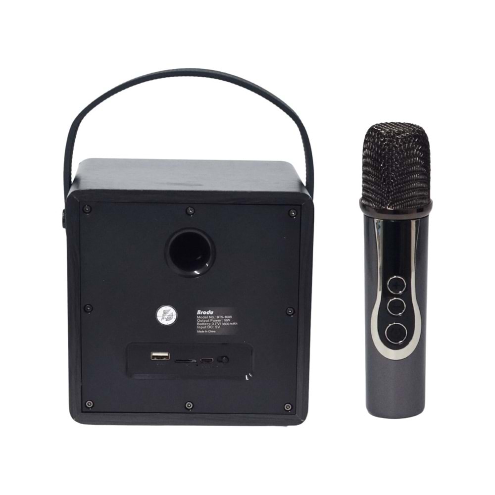 BRODU BTS-1688 TAŞINABİLİR ŞARJLI BLUETOOTH HOPARLÖR KARAOKE MİKROFON