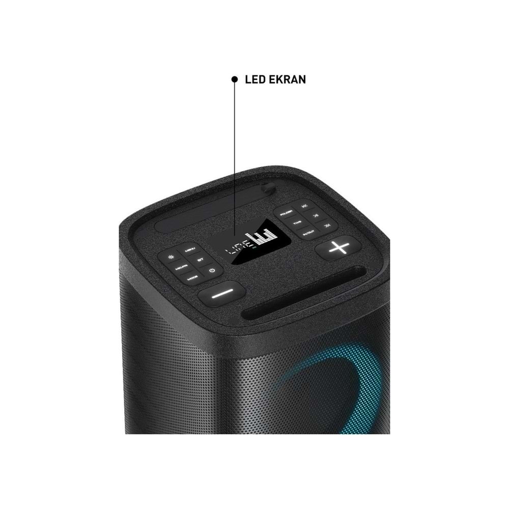 D18 Taşınabilir Kablosuz Bluetooth Hoparlör Siyah