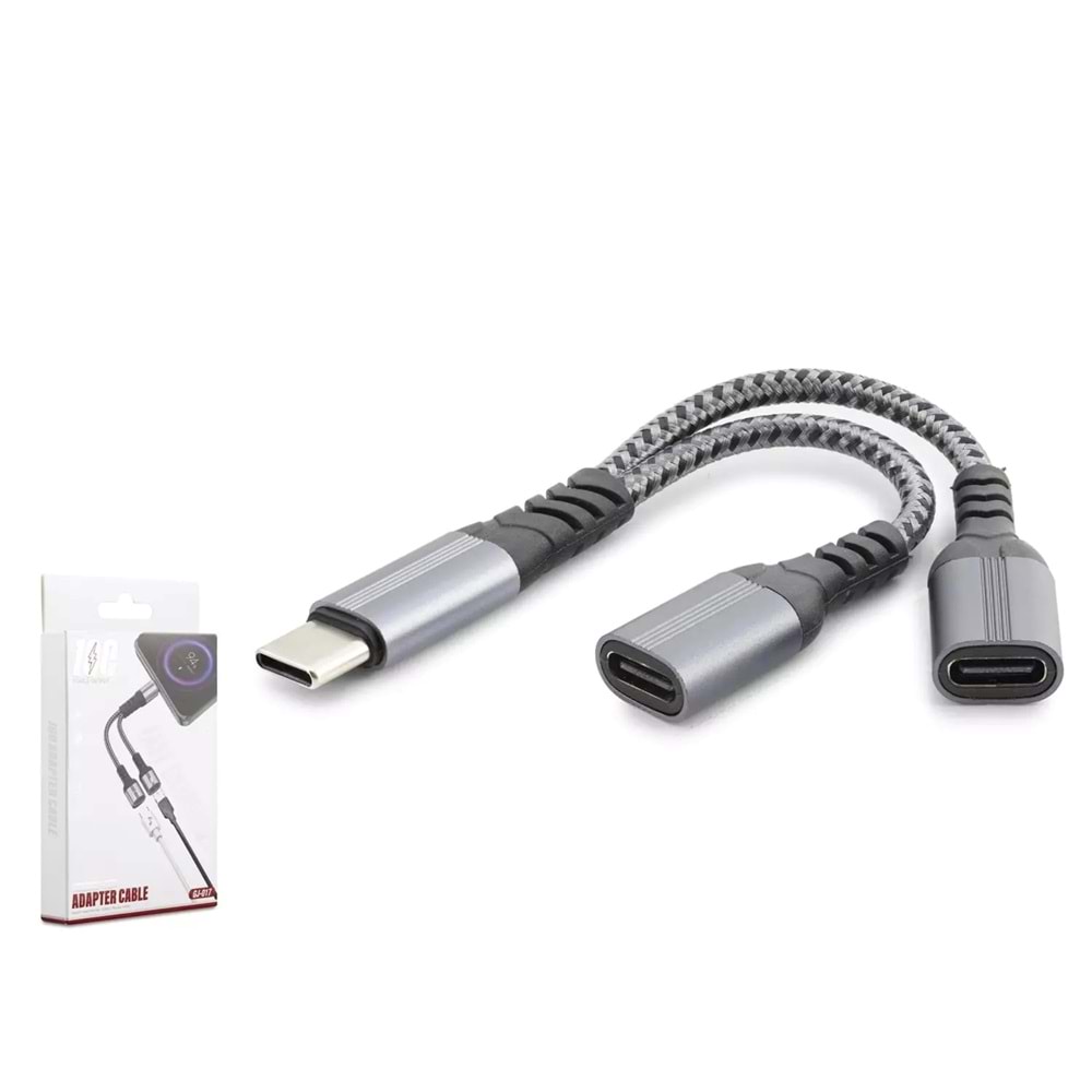 Hadron Gj-017 Type-C To 2*Type-C F Kablo Car Şarj 100W Siyah