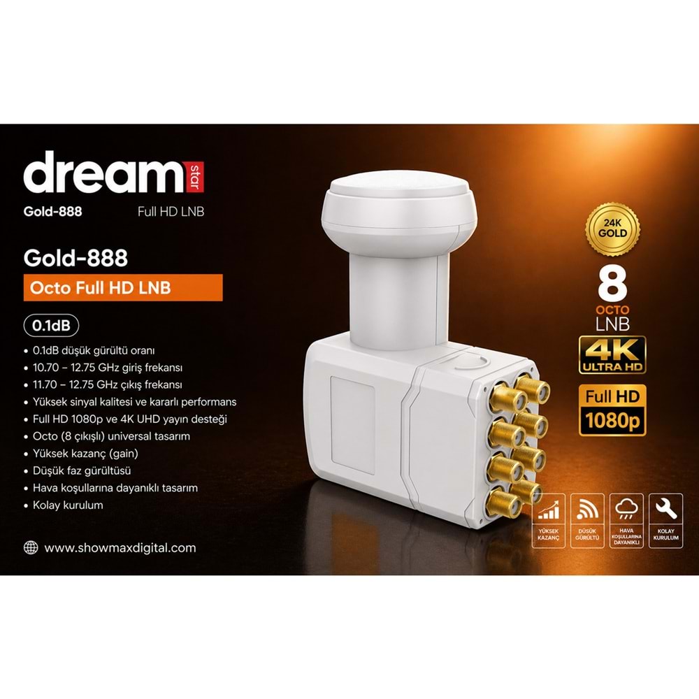 DREAMSTAR GOLD-888 OCTO SEKİZLİ LNB