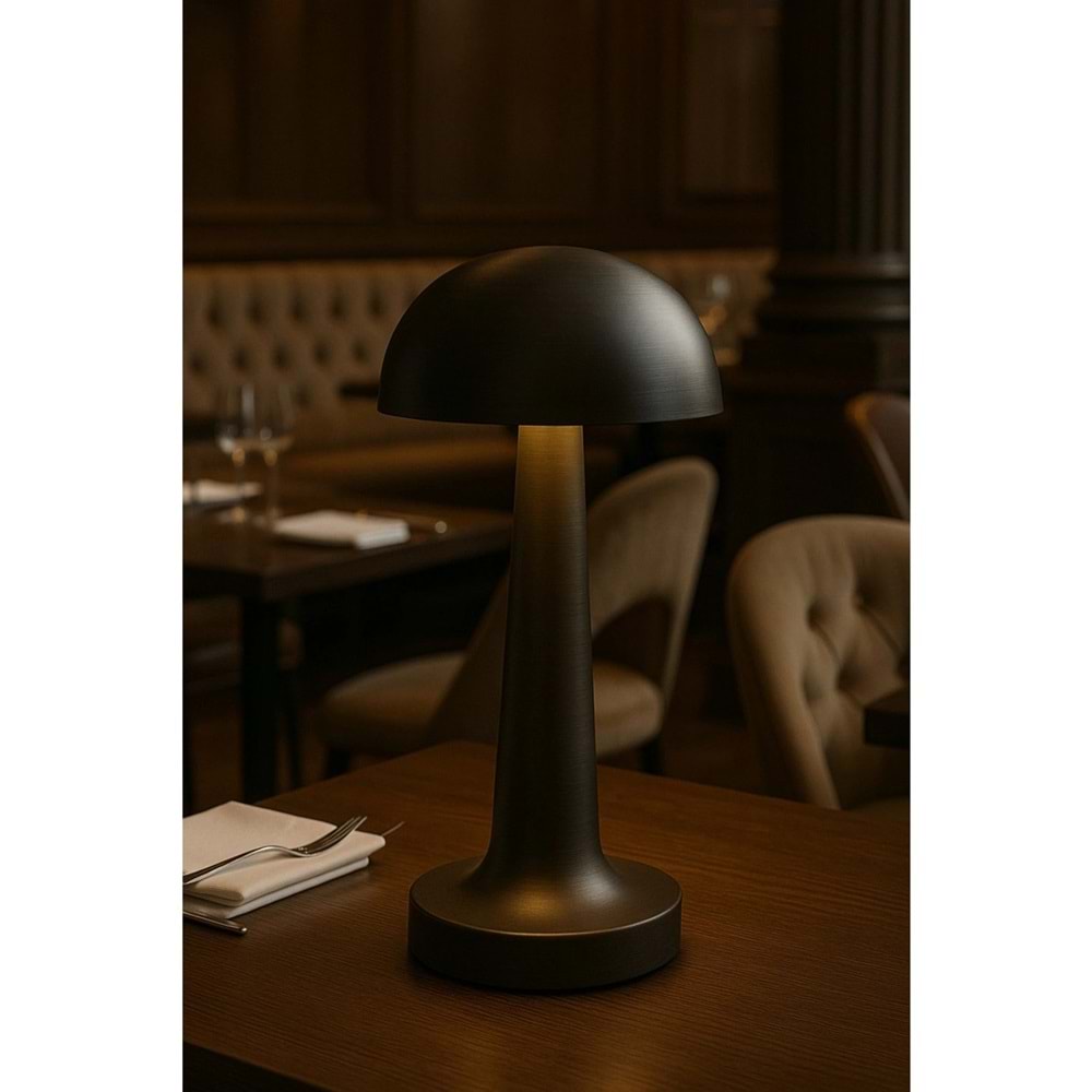 GVN-160-D 3 Işık Renkli Şarjlı Dim Edilebilir Masa Lambası Siyah Kasa