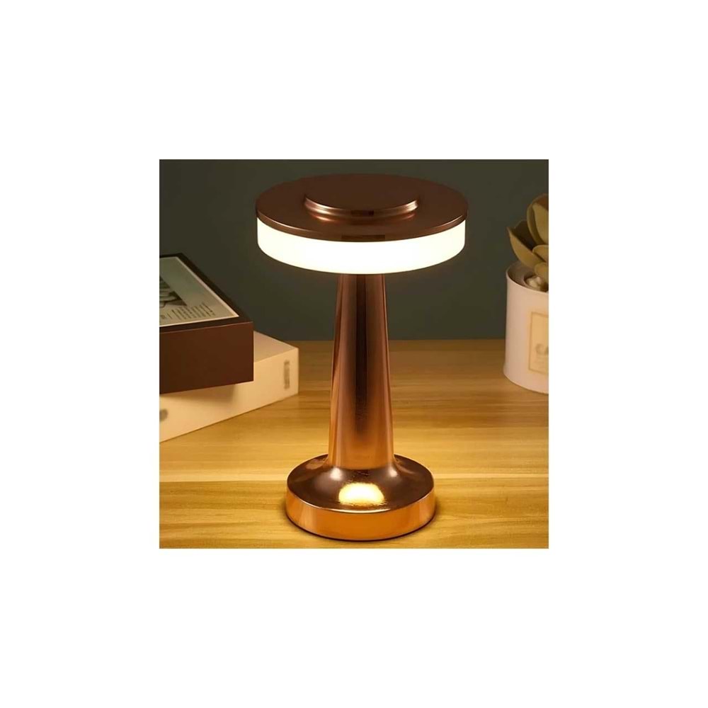 GVN-161-C Şarjlı Bakır Masa Lambası 3 Renkli