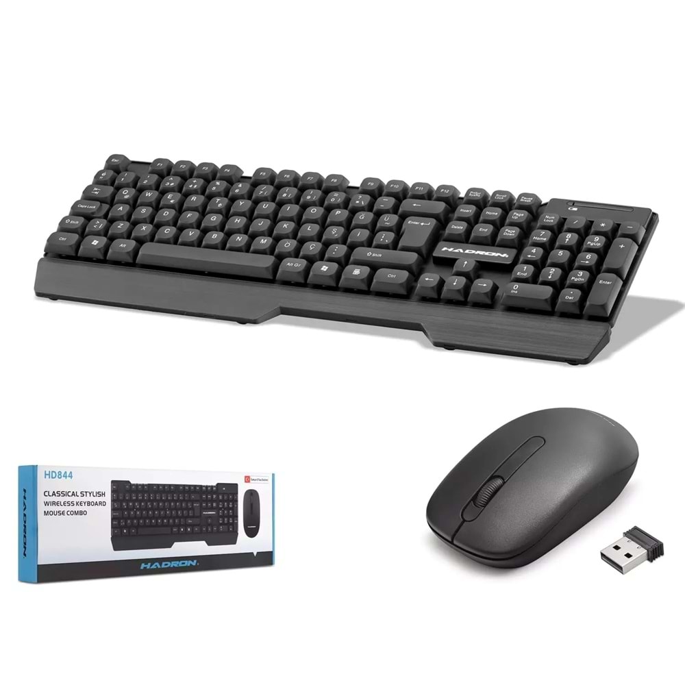 Hadron Hd844 Kablosuz Klavye Mouse Set Q Siyah