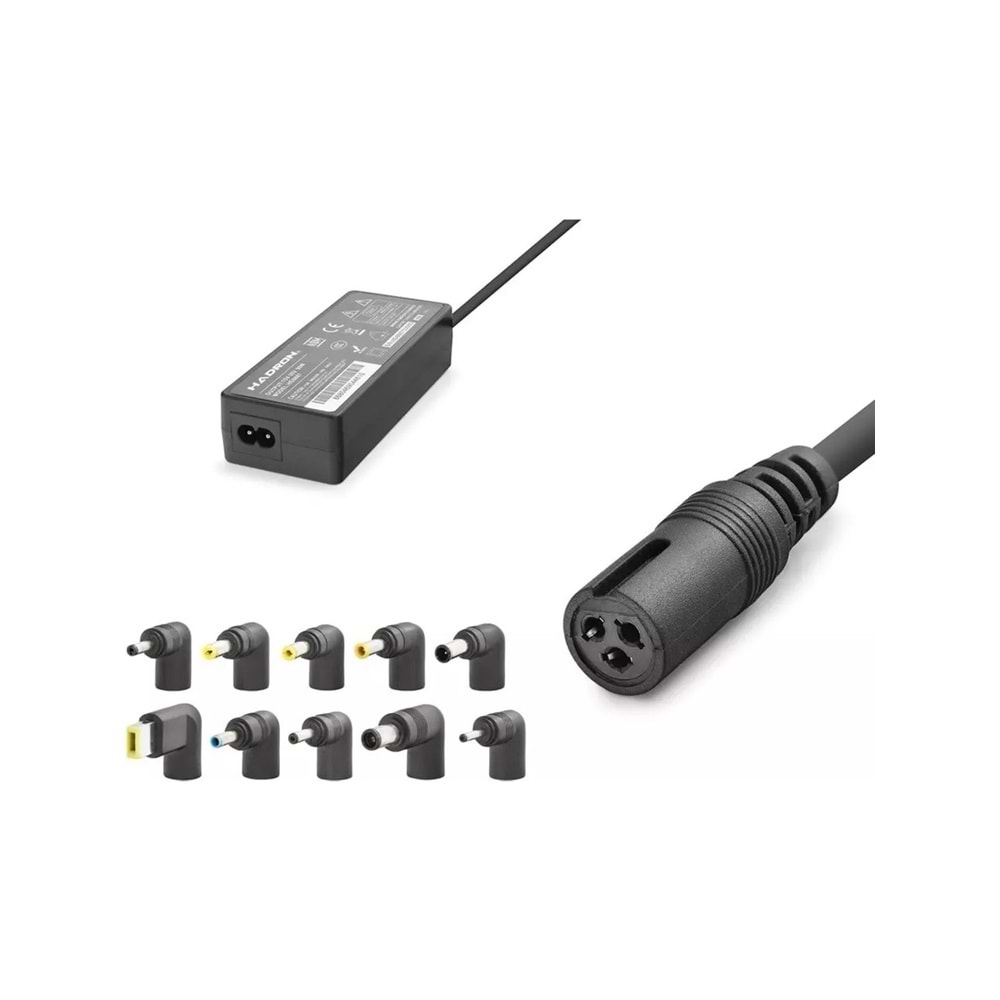 HADRON HD8887 Universal Laptop Adaptörü 90W 19.5V 4.62A 10 Uçlu Siyah