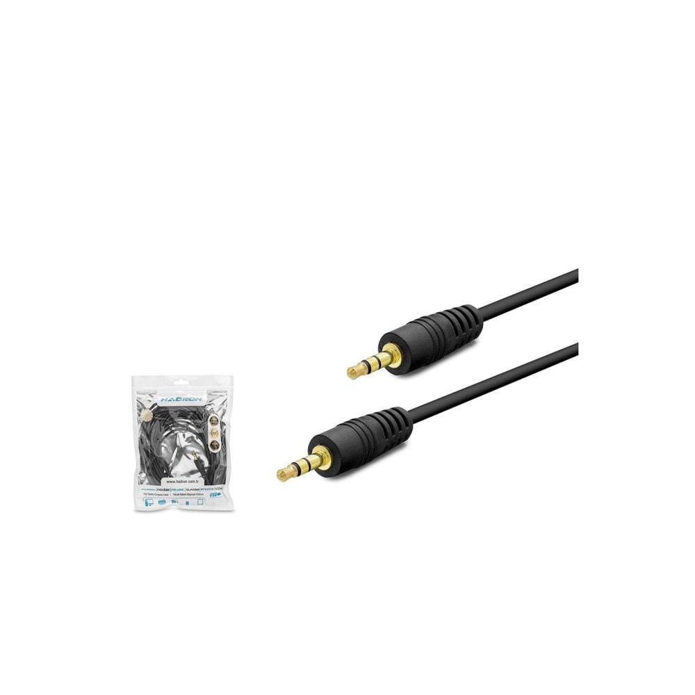 HADRON HDX1018 AUX3.5 (M) TO AUX3.5 (M) KABLO 2LINE GOLD 10M SİYAH