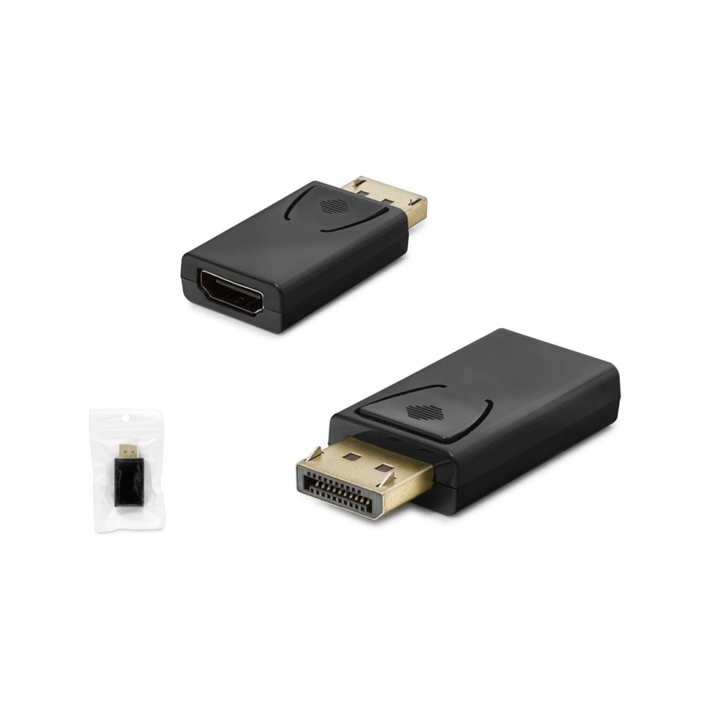HADRON HDX1312 DISPLAY (M) TO HDMI (F) ADAPTÖR 4K 30HZ SİYAH