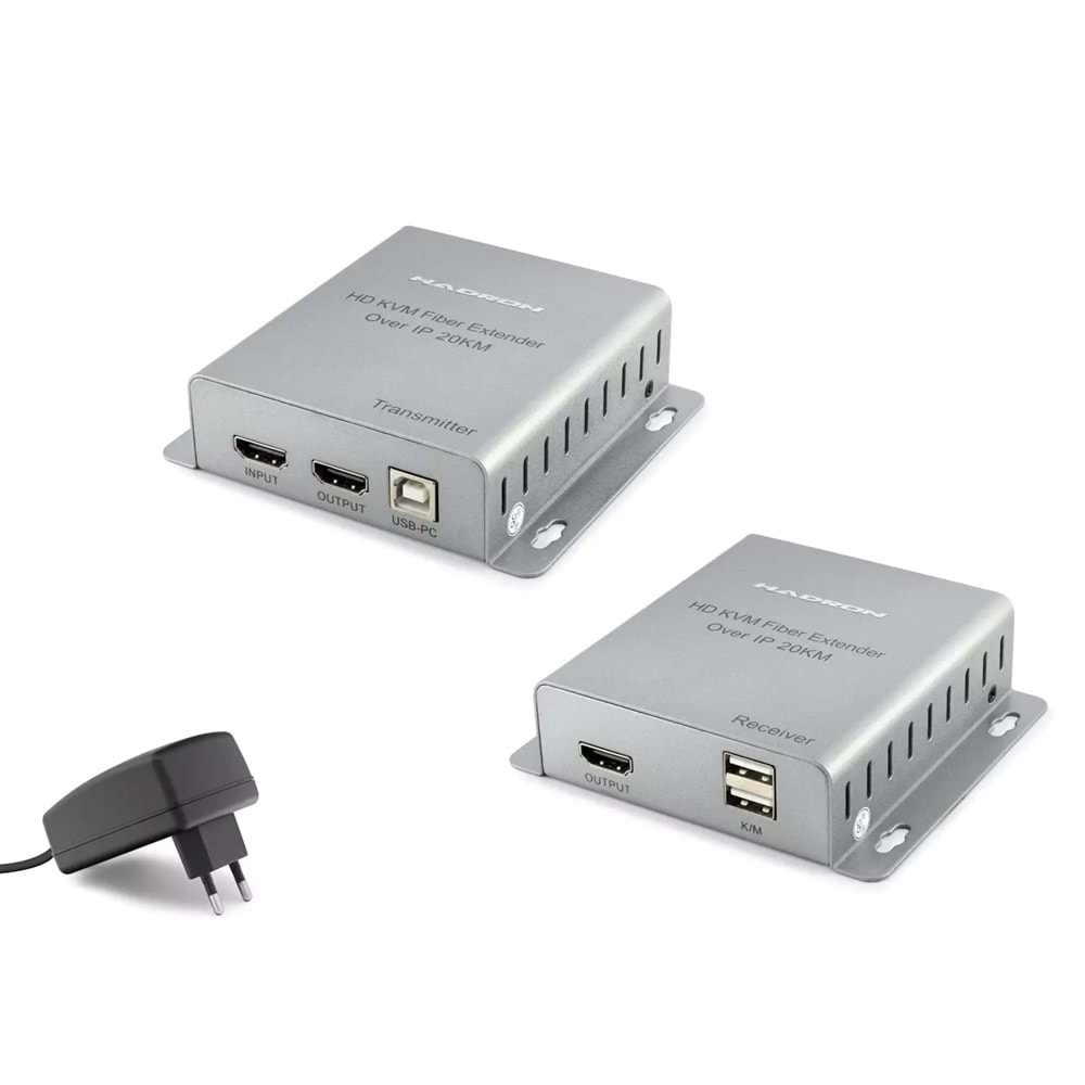 HADRON HDX1364 HDMI KVM EXTENDER FIBER 20KM SILVER