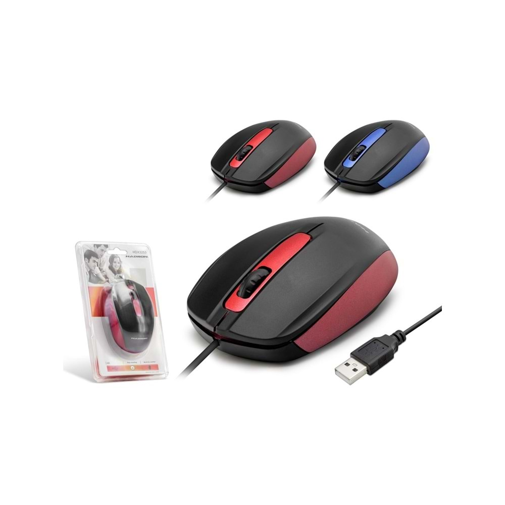 HADRON HDX3253 MOUSE KABLOLU USB 800/1400 DPI 113CM