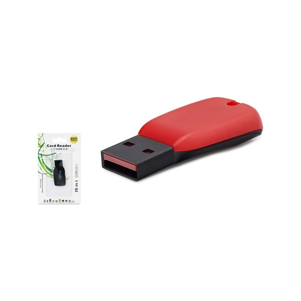 HADRON HDX7011 USB CARD READER MICRO SD KIRMIZI