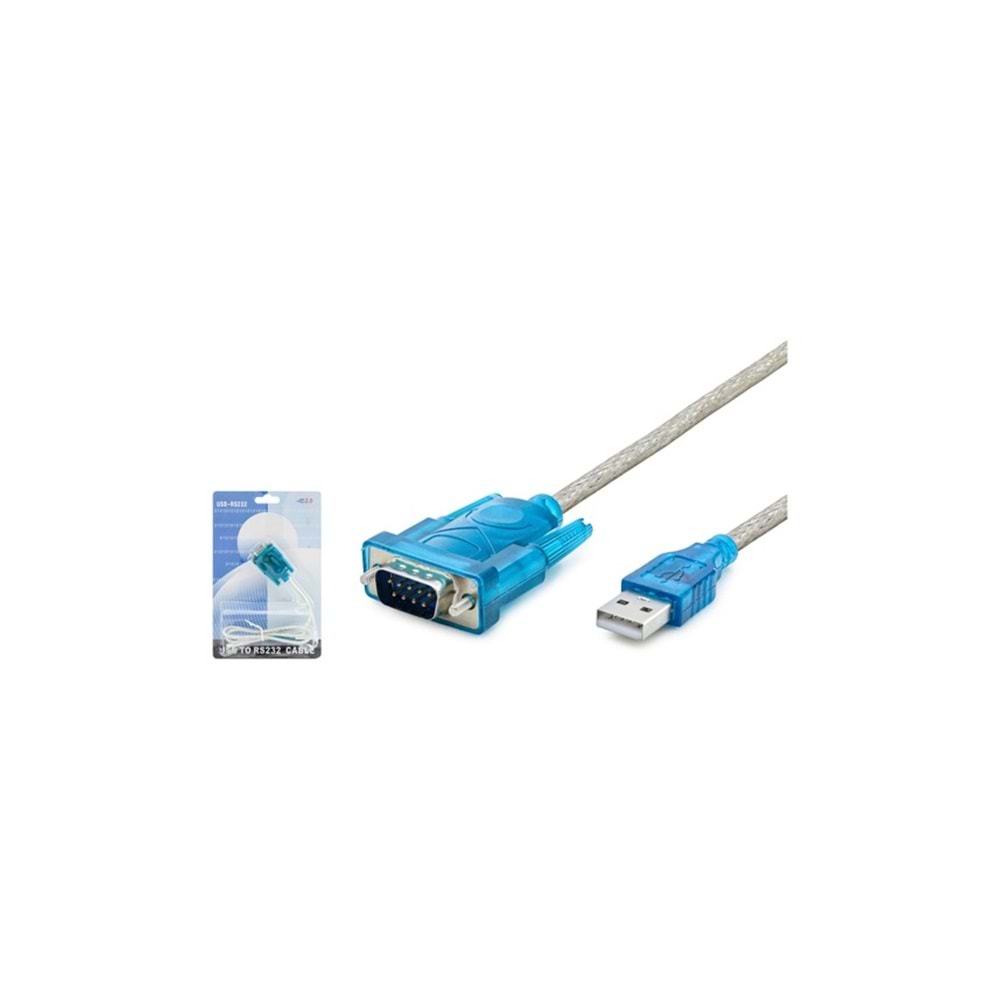 HADRON HDX7512 USB (M) TO RS232 (M) KABLO SILVER-MAVİ 84CM