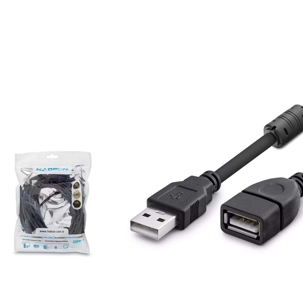 HADRON HDX7521 USB Uzatma Kablosu 5 m - Siyah