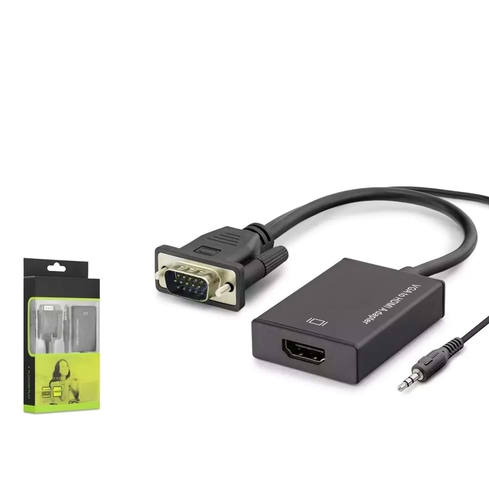 HADRON HDX7794 VGA (M) TO HDMI (F) ADAPTÖR+SESLİ AUDIO SİYAH