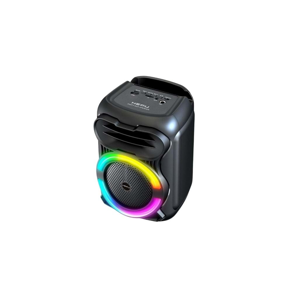 HEPU HP-114 Partybox Bluetooth Hoparlör – 4” Hoparlör, 15W Güç, RGB Işık, TWS Destekl