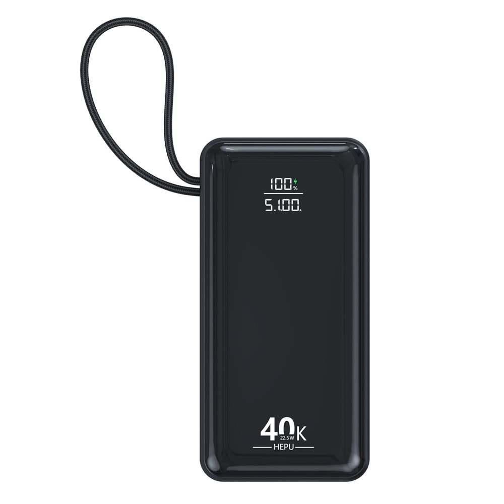 Hepu HP-254 40000 mAh Powerbank 22.5W Hızlı Şarj Destekli ve Kabloları