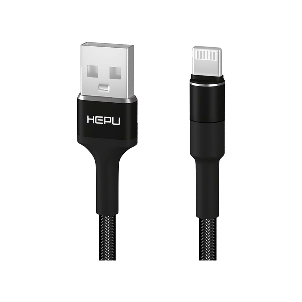 HEPU HP-416 SOLID USB LIGHTNING ŞARJ KABLOSU SİYAH 1MT
