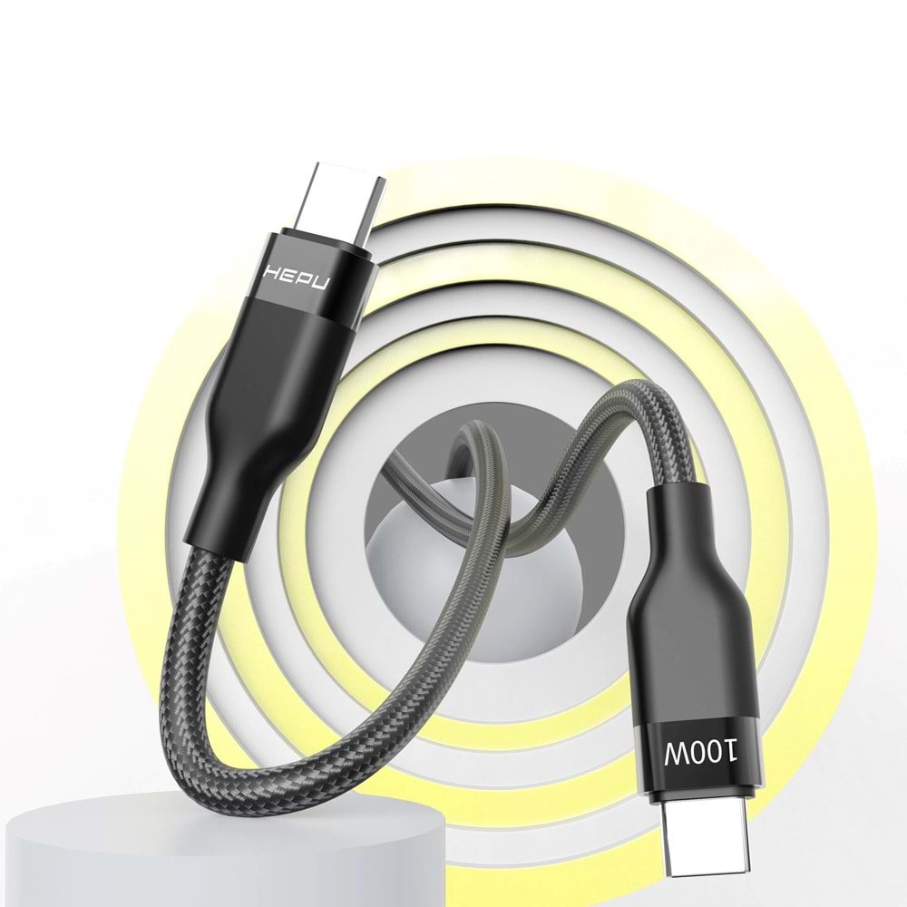 HEPU HP-500 Type-C to Type-C Kablo – 100W Güç Desteği, 1 Metre