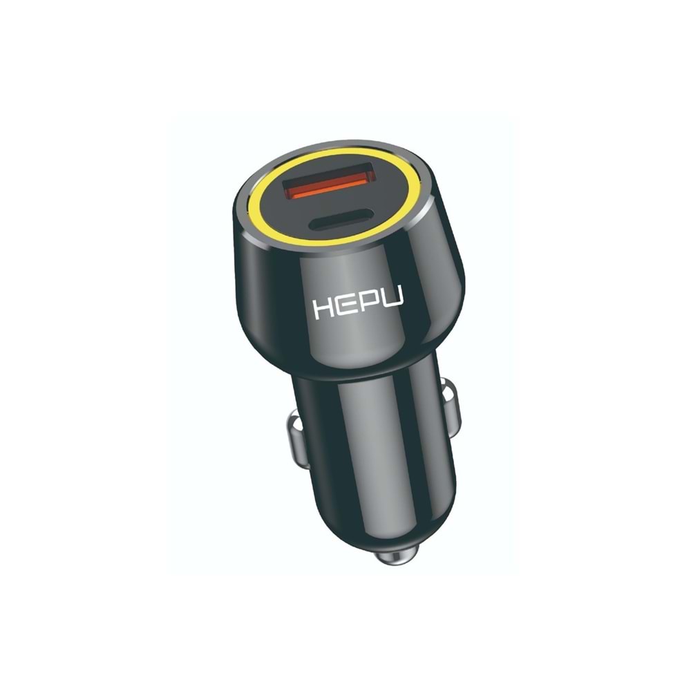 Hepu HP-783 Araç Içi Şarj Cihazı 120W 3.1A Pd 30 Watt Fast Hızlı Şarj Aleti Metal Çakmaklık Şarj Qualcomm Quick Charge 3.0 2-