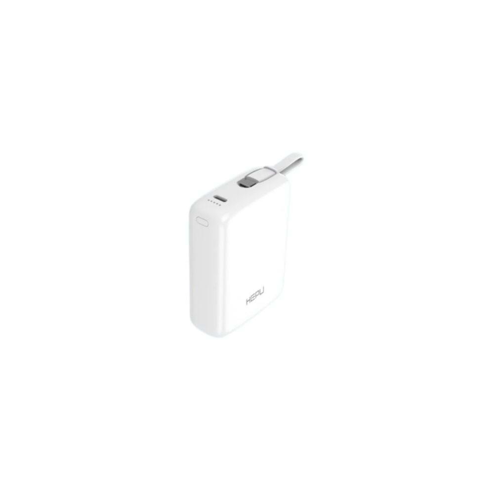 HEPU HP-A08 10.000 mAh 22.5W Hızlı Şarjlı Powerbank – Kendinden Type-C Kablolu + LED Göstergeli