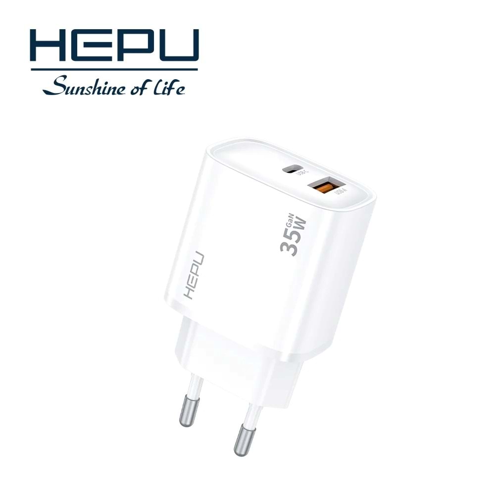 HEPU HP-C30 35W GaN Hızlı Şarj Adaptörü – Type-C Kablo Dahildir