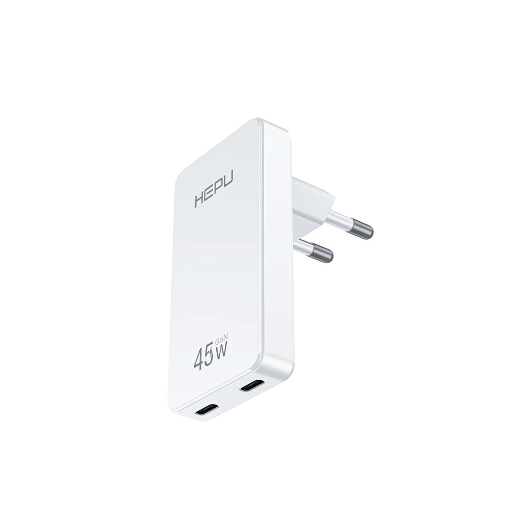 HEPU HP-C33 45W GaN Hızlı Şarj Adaptörü – Ultra İnce Tasarım Type-C Kablo Dahildir