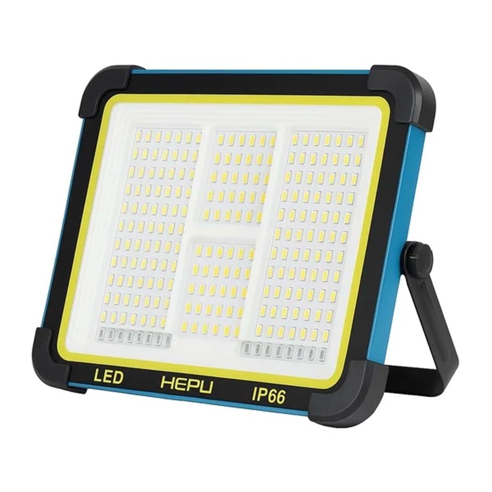HEPU HP-L34 Güneş Enerjili Taşınabilir LED Çalışma Lambası – 150W Güç, 336 LED, IP66, Solar + USB Şarjlı, Mıknatıslı Taban
