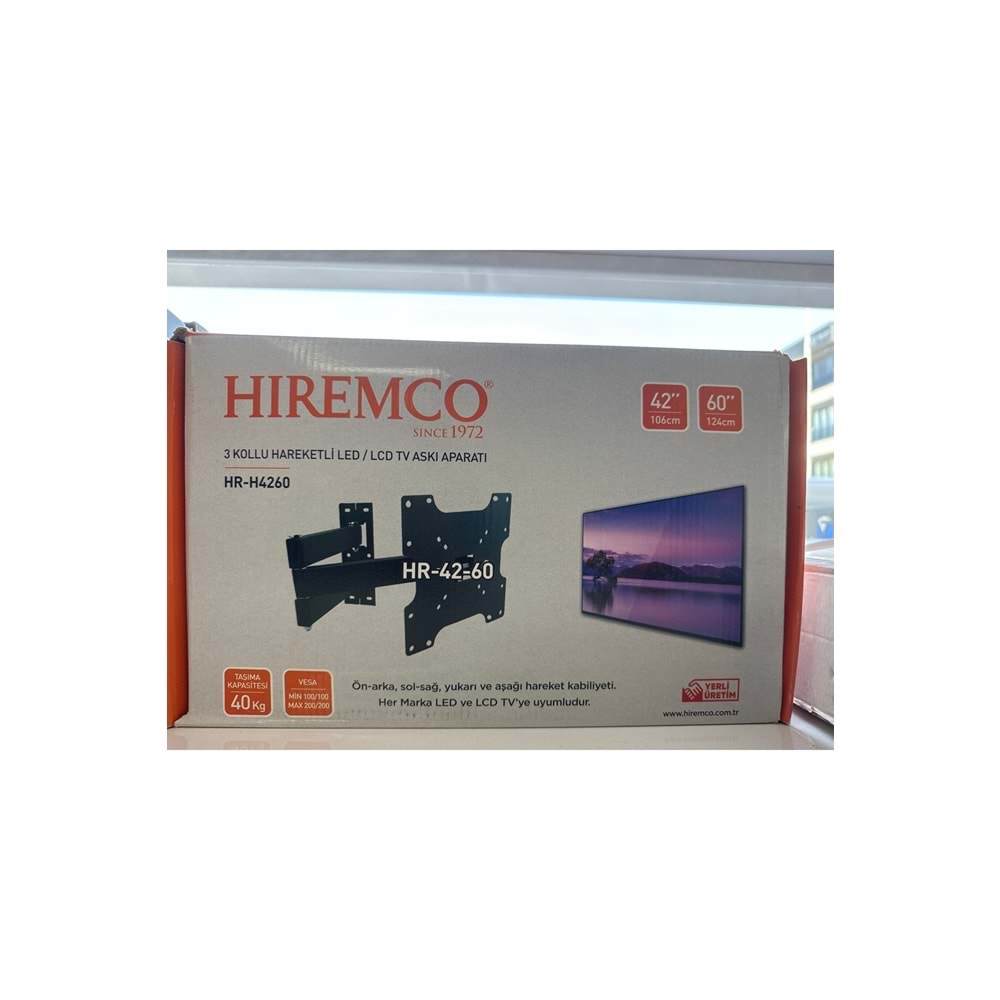 Hiremco HR-4260 42”-60” Hareketli Tv Askı Aparatı HT-4260