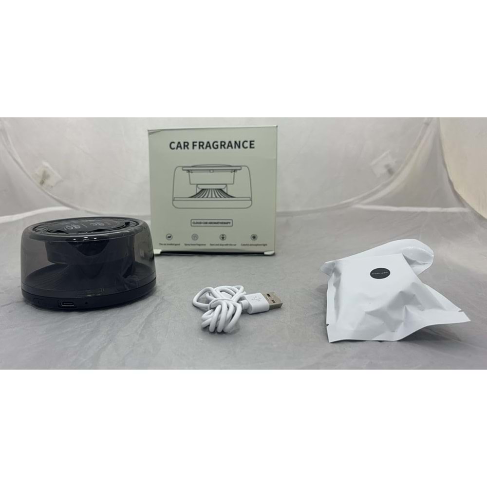 HARVOX HX-CF001 Premium Akıllı Araba Akıllı Aromaterapi Spreyi Otomatik Açma / Kapama | Araba Difüzörü Renkli Ortam Işığı ve Sis Kokusu