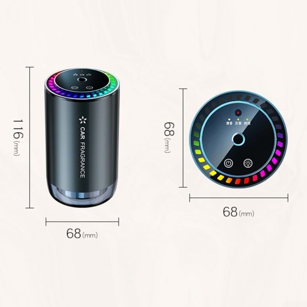 HARVOX Akıllı Araba Hava Temizleyici Nemlendirici - Otomatik Açma/Kapama, 500mAh Pil, Araç İçi Tazelik için Yıldızlı Işık Projeksiyonu ile 3 Seviyeli Ayarlanabilir Aroma Difüzörü