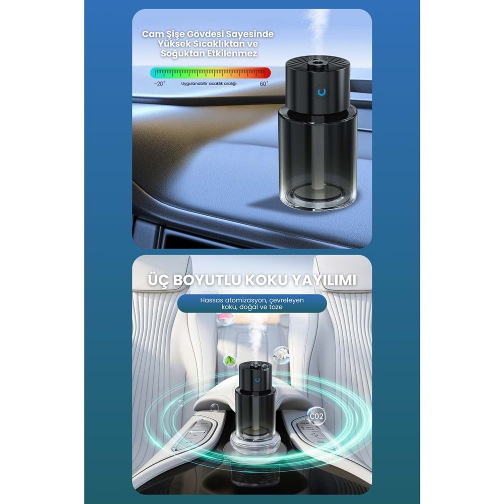 HARVOX HX-CF005 Fougere Araç Parfümü 140ML Koku Haznesi Ortam ve Oda Hava Nemlendirici Aromaterapi