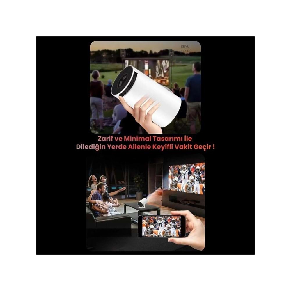 Harvox HY300 Pro Upgrade Projeksiyon Cihazı Taşınabilir Android Sistemli Wifi HDMI USB Destekli Projektör