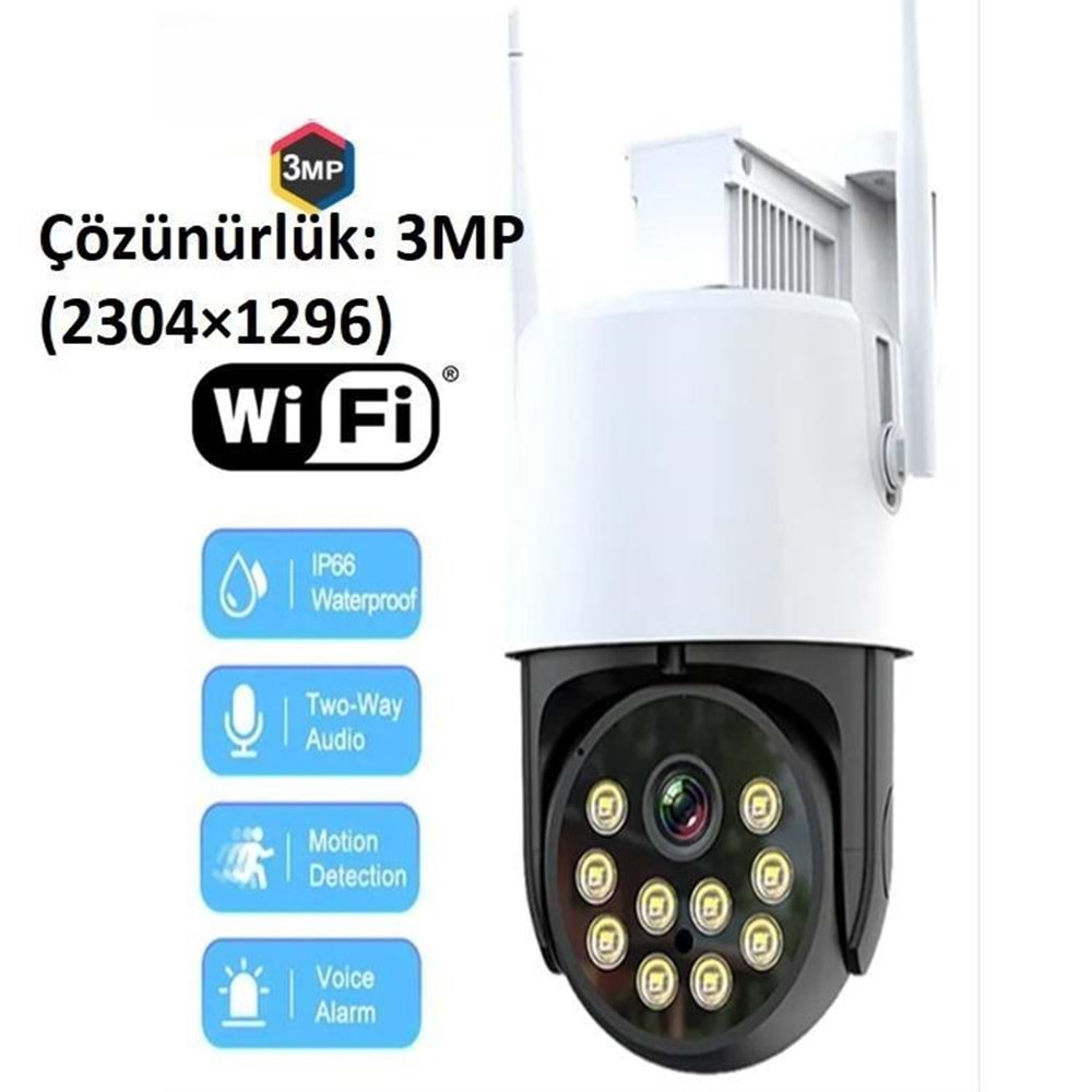 INOX-X100 3MP TEK LENSLİ ONVİF DESTEKLİ WİFİ KAMERA