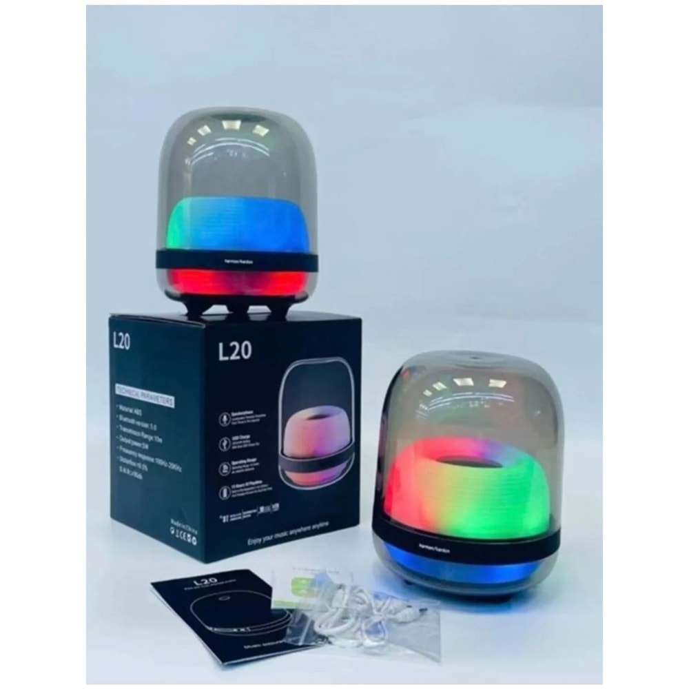 GLRTECH L20 RGB IŞIKLI TAŞINABİLİR BLUETOOTH HOPARLÖR