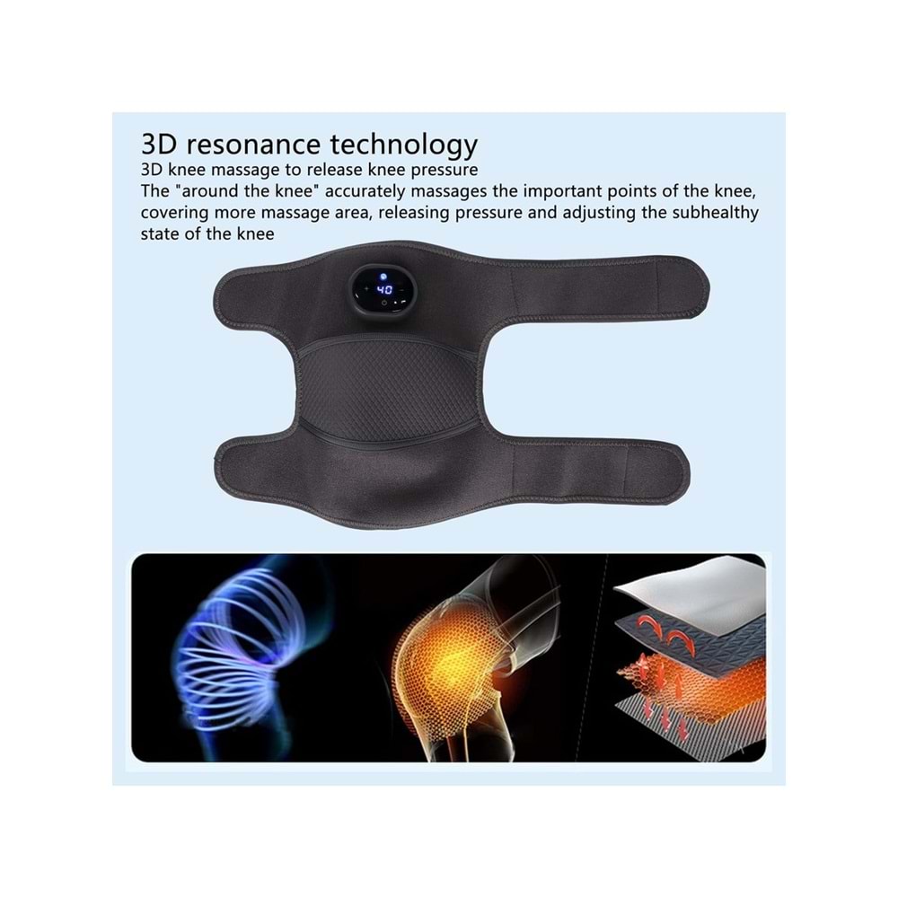 Ergonomik Masaj Cihazı LY-1005 - Diz, Omuz, Dirsek için, Isıtmalı, Şarjlı, 3 Mod, Tip-C Giriş