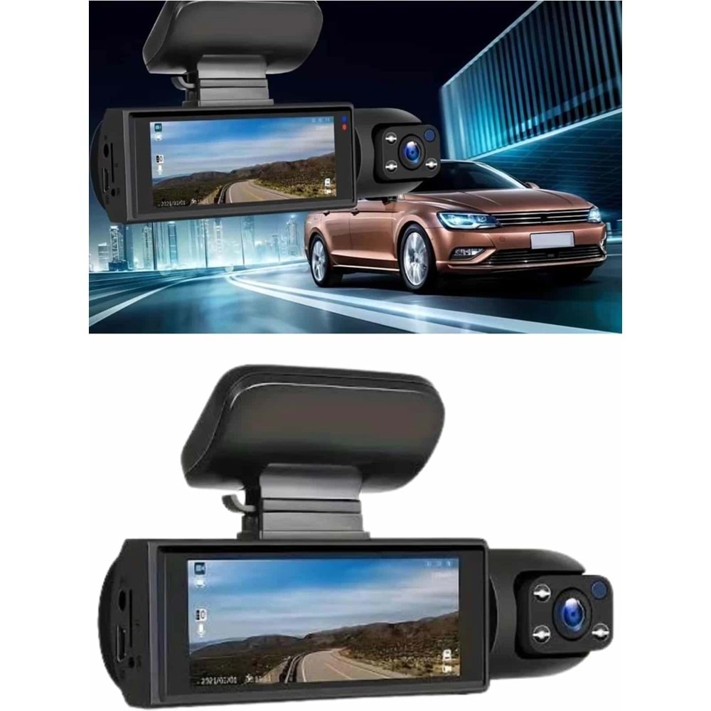Black Box Video ve Fotoğraf Kaydedici Sürüş Kamerası Ön ve Arka Çift Kameralı