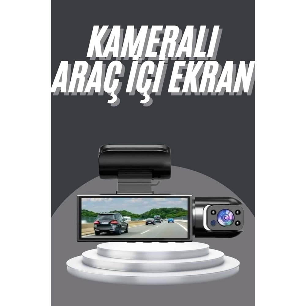 Black Box Video ve Fotoğraf Kaydedici Sürüş Kamerası Ön ve Arka Çift Kameralı