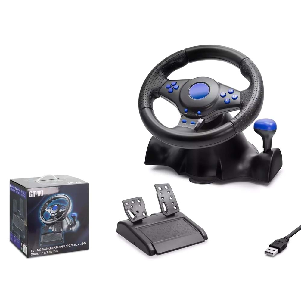 Nodar Nd706 Direksiyon Seti 7in1 Ps4/Ps3/Pc/Xbox One/Xbox 360/Ns Switch Android Siyah