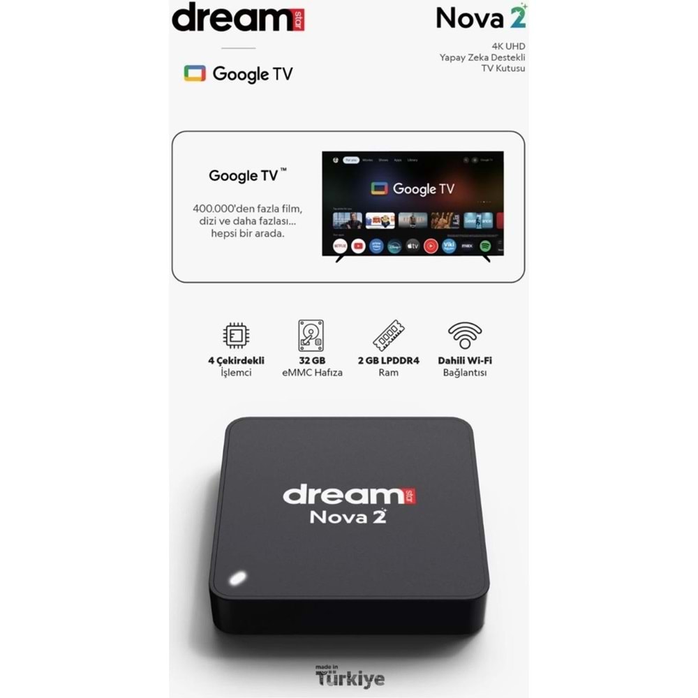 Nova 2 | 4K | Android 14 | 2GB Ram | 32GB Hafıza