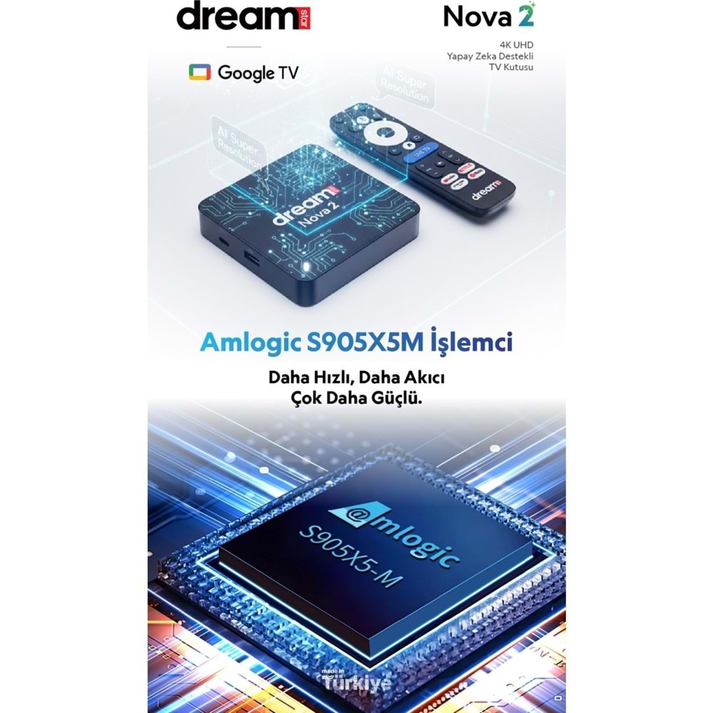 DREAMSTAR Nova 2 | 4K | Android 14 | 2GB Ram | 32GB Hafıza