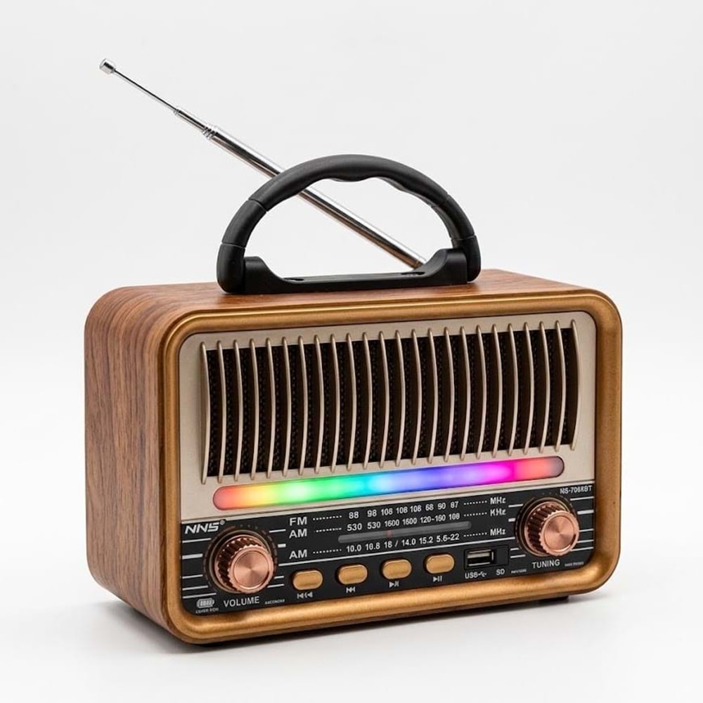 GLR NS-7069BT Nostaljik Görünümlü Bluetooth Radyo Hoparlör