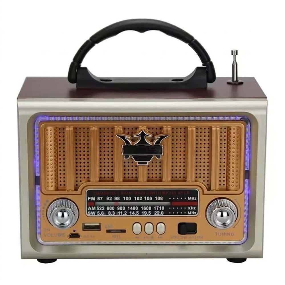 GLR NS-8891BT Nostaljik Görünümlü Bluetooth Radyo Hoparlör
