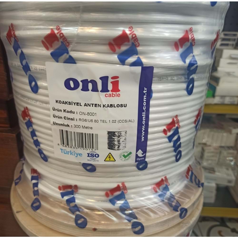 ONLİ RG6/U6 80 TEL 1.02 (CCS/AL) KOAKSİYEL ANTEN KABLOSU
