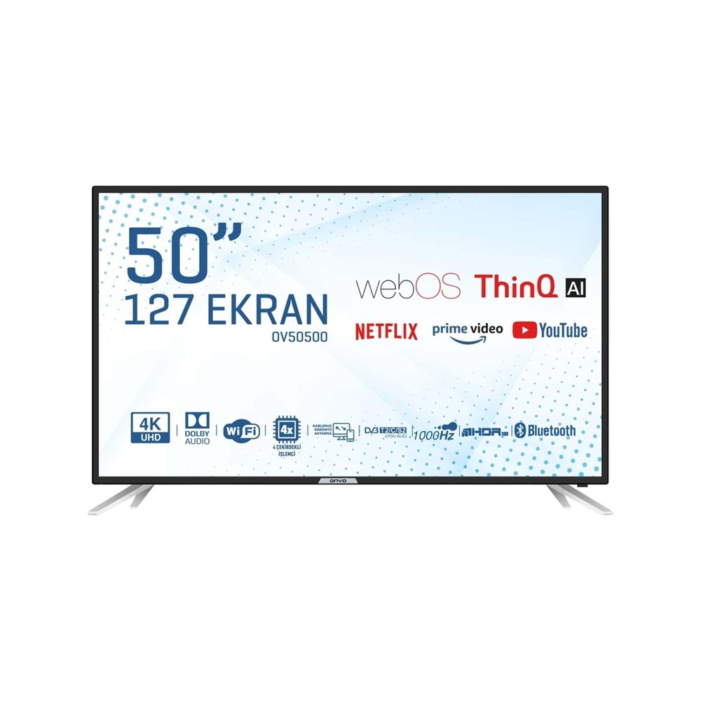 ONVO 50 İNÇ 127 EKRAN ULTRA HD 4K ANDROID 13 SMART LED TV